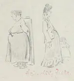 Die Portierfrau. - Die Besitzerin des Basars by Heinrich Zille, Pencil drawing, sold Mar 2006