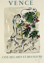 Vence by Marc Chagall, 1954, Lithograph in colours, sold Mar 2006