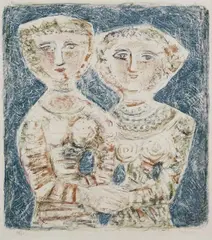 Le amiche by Massimo Campigli, 1958, Lithograph in colours, sold Mar 2006