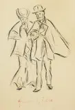 Spaziergänger by Heinrich Zille, Charcoal drawing, sold Mar 2006