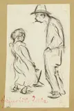 Raucher mit Mädchen by Heinrich Zille, Charcoal drawing, sold Mar 2006