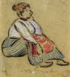 Sitzende junge Frau by Heinrich Zille, Charcoal, sold Mar 2006