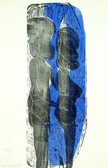 Gerhard Altenbourg, Steht im Unnennbaren der Nacht, 1976, Woodcut in colours