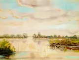Max Kaus, Seelandschaft, 1942, Watercolour