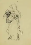 Mutter mit Kind by Heinrich Zille, 1900, Chalk drawing, sold Mar 2006