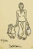 Bettlerin mit Kind by Heinrich Zille, Pen and India ink drawing, sold Mar 2006