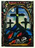 Georges Rouault, Les Trois Croix, 1938, Etching and aquatint in colours