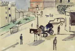 Helmuth Macke, Straßenszene in Neapel, 1930, Watercolour