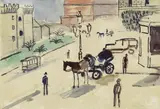 Helmuth Macke, Straßenszene in Neapel, 1930, Watercolour