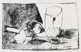 3 sheets: Pommes, Verre et Couteau. Le Couteau et la Pomme. La Petite Grappe by Pablo Picasso, 1947, Lithograph, sold Mar 2006