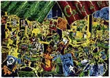 Jörg Immendorff, Café de Flore, 1991, Silkscreen in colours