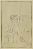 Edgar Degas, Danseuse mettant son Chausson, 1892, Etching