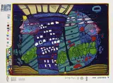 Flucht ins All by Friedensreich Hundertwasser, 1971, Silkscreen in colours, sold Mar 2006