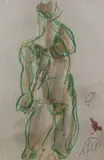 Markus Lüpertz, Grüne Figur, 1980, Watercolour