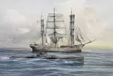 Hans Peter Jürgens, Wegnahme der "Pass of Palmaha" (später "Seeadler") durch U 36 am 24. Juli 1915 7 Uhr in der nördlichen Nordsee, Watercolour