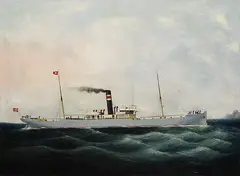 Dänischer Schiffsporträtist, Dänischer Dampfer "Nordhavet", Oil on canvas