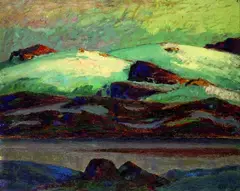 Alfred Helberger, Norwegische Winterlandschaft, Oil on panel