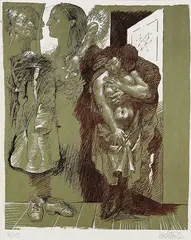 Willi Sitte, Baals Lied, 1986, Lithograph in colours