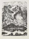 Erich Heckel, Berghang am See, 1965, Lithograph