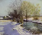 Sonniger Wintertag an der Würm by Hans Johann Friedrich Klatt, Oil on canvas, sold Mar 2006