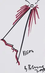 Bernhard Blume, 2 Bll.: Natürlich. Vision, 1990, Oil crayon