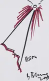 Bernhard Blume, 2 Bll.: Natürlich. Vision, 1990, Oil crayon