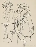 Rudolf Schlichter, 2 Bll.: Im Café. Liebesunterhaltung, 1923, Lithograph