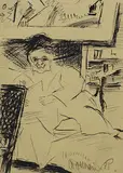 Robert Pudlich, Wollheim, Mutter Ey, 1928, Pen and India ink drawing
