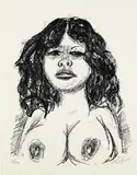 Otto Dix, Halbakt von vorn, 1966, Lithograph