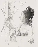 Odilon Redon, Femme de profil vers la gauche
