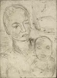 Wilhelm Lehmbruck, Mutter und Kind, klein, 1915, Etching