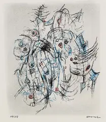 Komposition by Rolf Cavael, 1975, Mixed media, sold Mar 2006