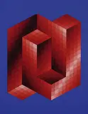Victor Vasarely, Gestalt-Fel, 1985, Silkscreen in colours