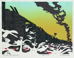 Nikolaus Störtenbecker, Illustrationen zum Heimatmuseum von Siegfried Lenz. Mappe I, 1989, Woodcut in colours