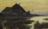 Friedrich Schwinge, Haus am Wasser, 1885, Watercolour