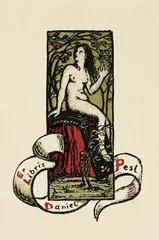 Exlibris Daniel Pesl I by Franz Marc, 1901, Lithograph in colours, sold Mar 2006