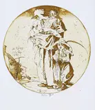 Horst Janssen, 2 Bll.: Heuschrecke. Bei Kerinnes in der Nähe, 1988, Etching