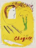 Marc Chagall, Gelber Hintergrund, 1969, Lithograph in colours