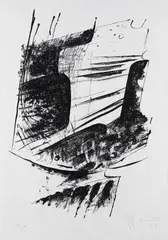 Bernhard Heiliger, 4 Bll.: Kompositionen, 1959, Lithograph