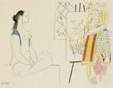 Dans l'Atelier by Pablo Picasso, 1954, Lithograph in colours, sold Mar 2006