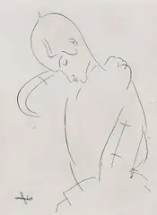 Figur im Profil by Amedeo Modigliani, 1920, Etching, sold Mar 2006