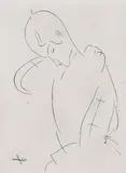 Amedeo Modigliani, Figur im Profil, 1920, Etching