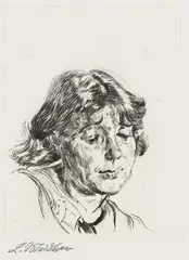 Ludwig Meidner, Porträt Henriette Hardenberg (II), 1924, Drypoint