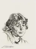 Ludwig Meidner, Porträt Henriette Hardenberg (II), 1924, Drypoint