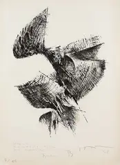 Bernhard Heiliger, 4 Bll.: Kompositionen, 1961, Lithograph