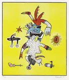 Otmar Alt, 2 Bll. Elefantenhochzeit. Komposition, 1970, Lithograph in colours