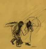 Jean-Louis Forain, Zwei Männer im Regen