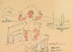 Brugger Exercises by Edward Cucuel, 1936, Pen and India ink drawing, sold Mar 2006