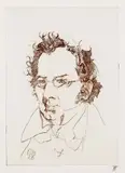 2 Bll.: Franz Schubert. Immanuel Kant by Horst Janssen, 1983, Etching, sold Mar 2006