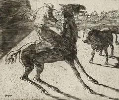 Willi Geiger, 3 Bll. Stierkämpfe, 1917, Etching